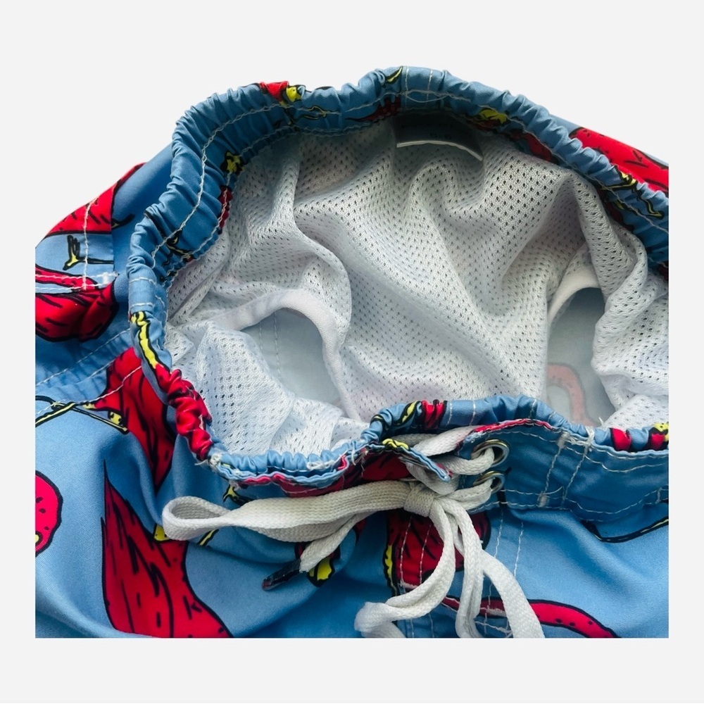 Kite”n”Koo athleisure casual swim trunks 5-6 Flamingo Print blue elastic waist - Picture 6 of 10
